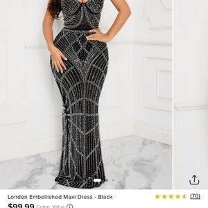 Fashion Nova London Embellished Maxi Dress